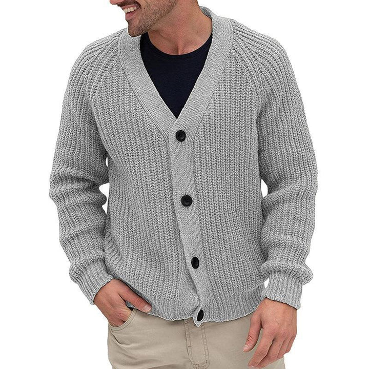 Herren Grobstrickjacke mit Knopfleiste Aliams