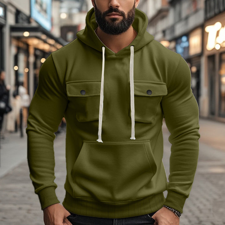 Herren Kapuzenpullover mit modernen Taschen und elastischen Bündchen Aliams