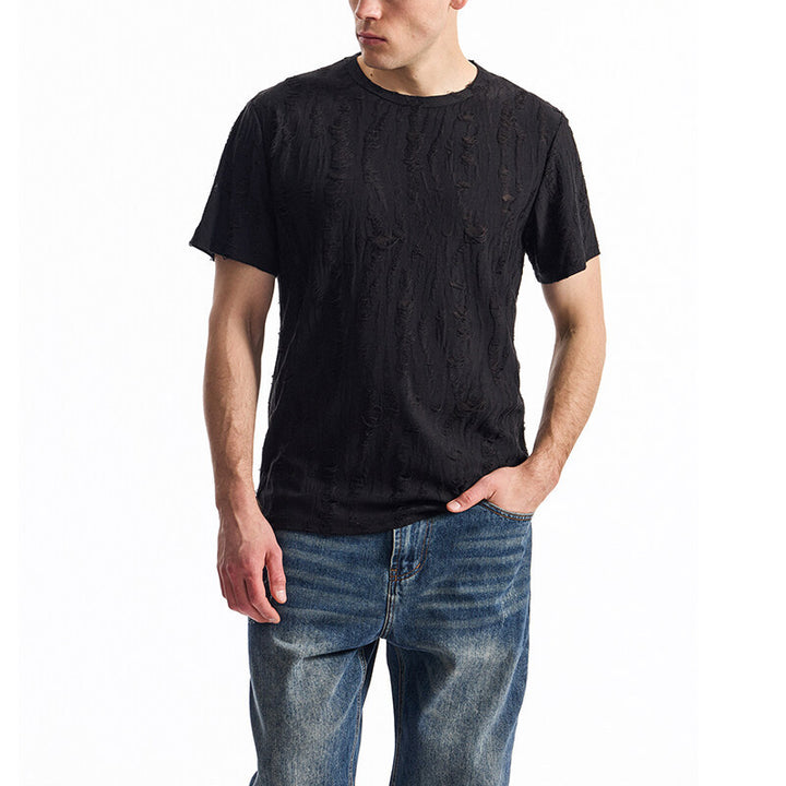 Herren T-Shirt mit einzigartigem Design und strukturierten Stoff Aliams