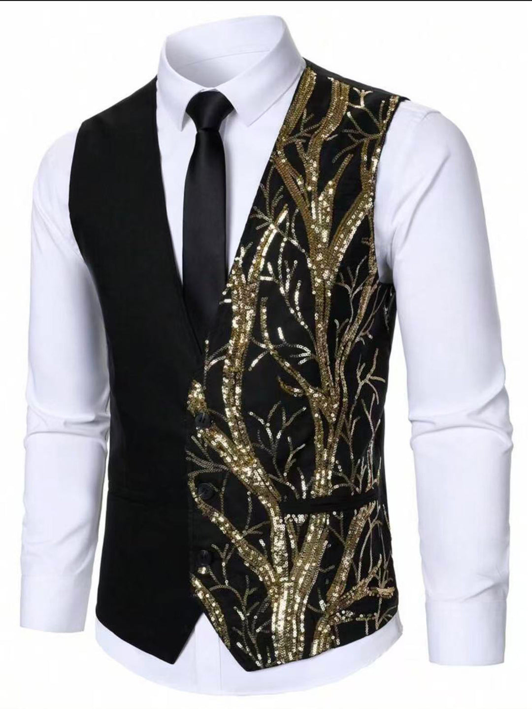 Herren Glamouröse Paillettenweste Aliams