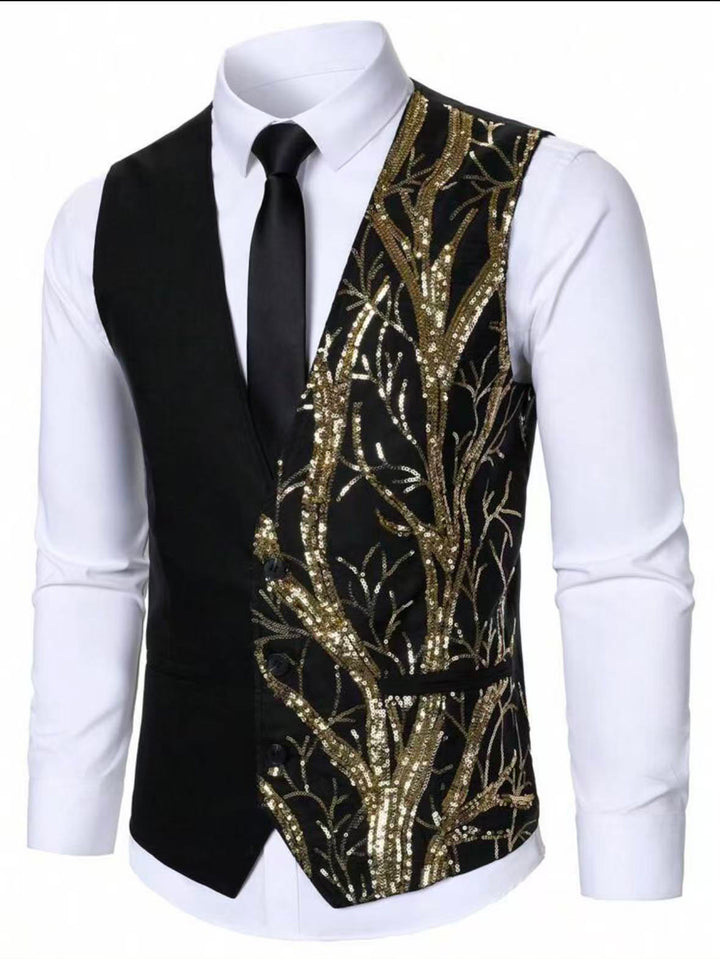 Herren Glamouröse Paillettenweste Aliams
