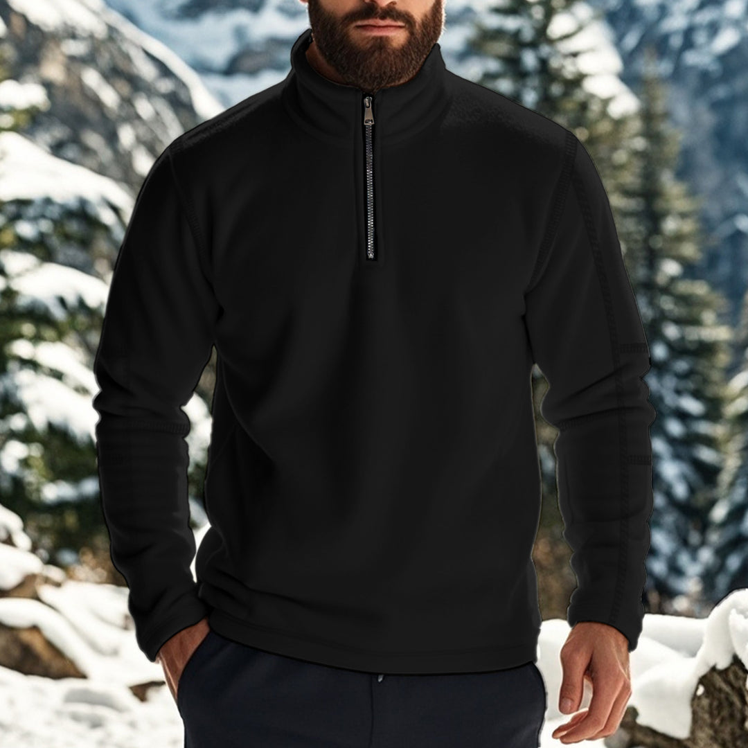 Herren Fleece-Pullover mit halbem Reißverschluss Aliams