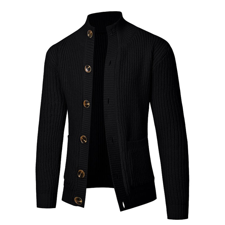 Herren komfortable Strickjacke mit Knopfverschluss Aliams