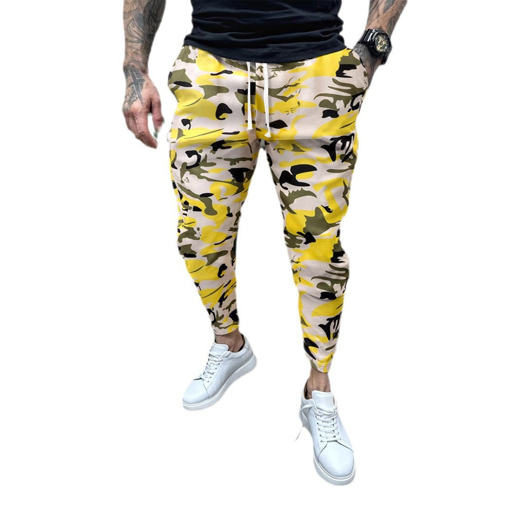 Herren Camouflage Jogginghose mit elastischem Bund und seitlichen Taschen Aliams
