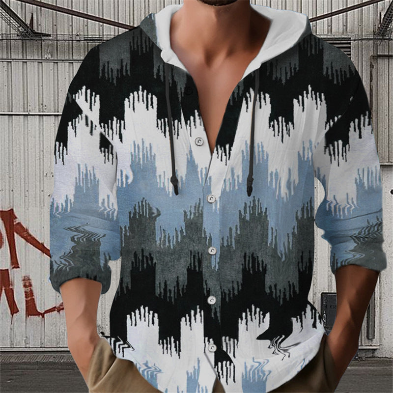 Herren Kapuzenbluse mit detailreicher floraler Stickerei und modernem Schnitt Aliams