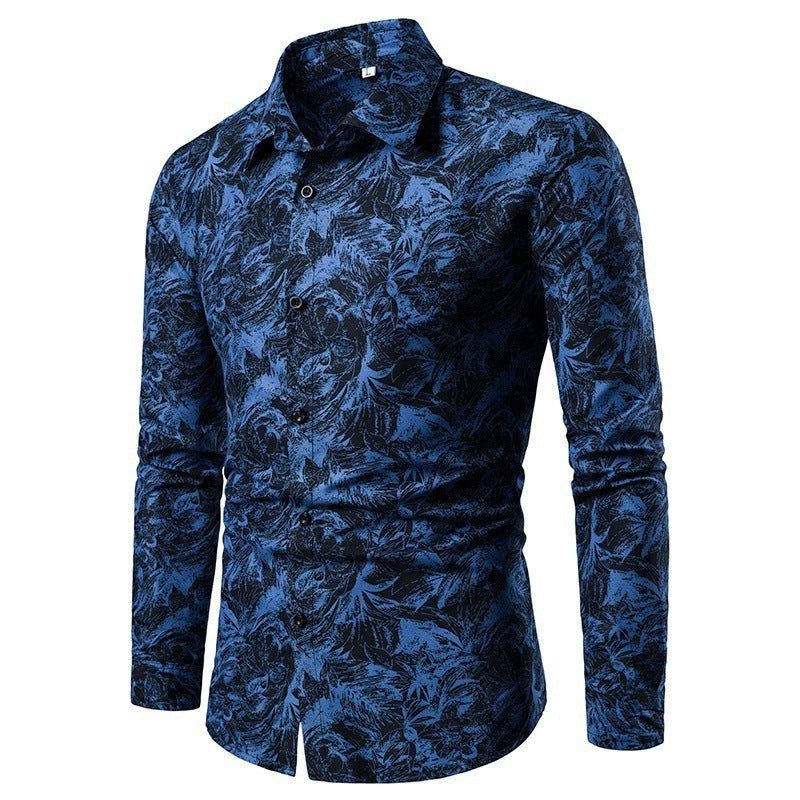 Herren Bluse mit kreativem floralem Muster Aliams