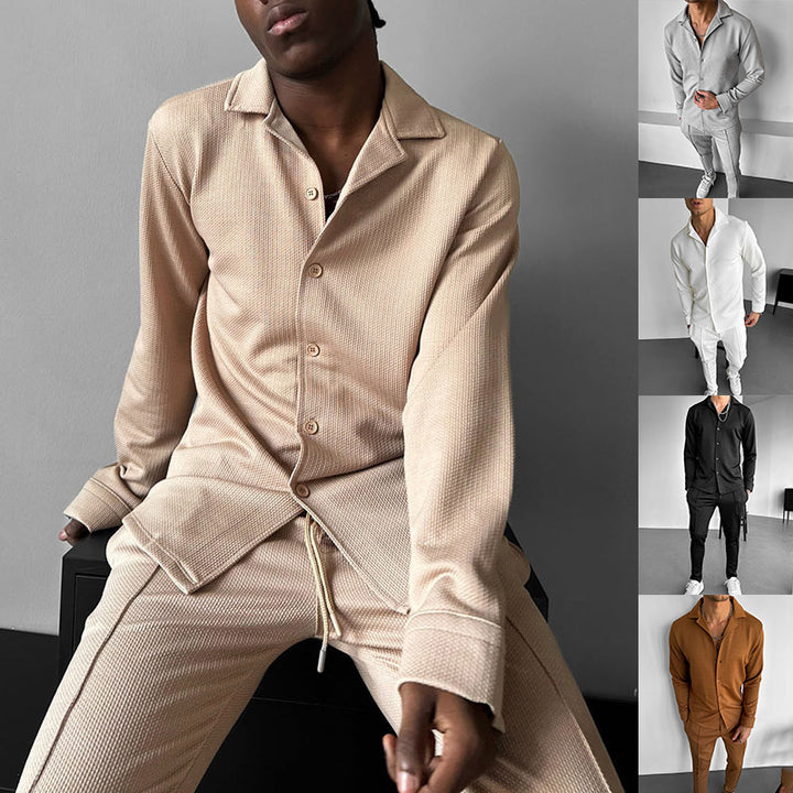 Herren elegantes langärmliges Hemd mit strukturiertem Design Aliams