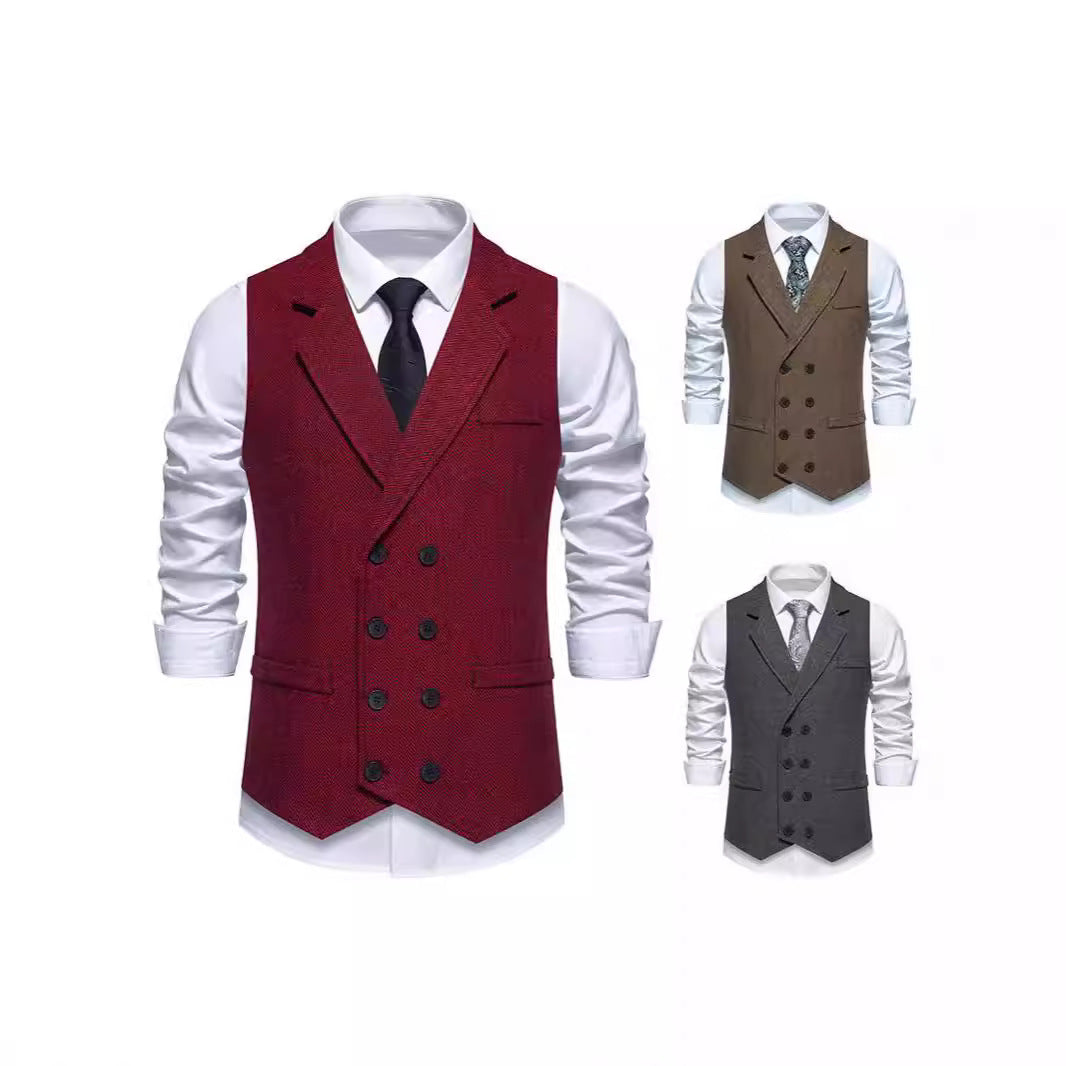 Herren Elegante Anzugweste mit klassischem Hahnentrittmuster und modernem Schnitt Aliams