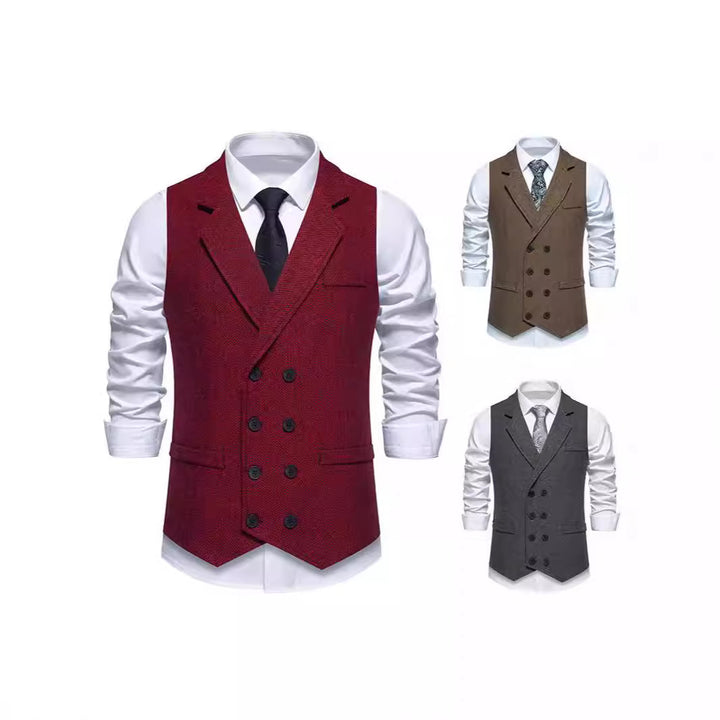 Herren Elegante Anzugweste mit klassischem Hahnentrittmuster und modernem Schnitt Aliams