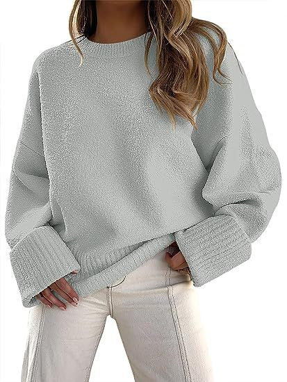 Damen gemütlicher Oversized Pullover mit strukturiertem Fleece Aliams