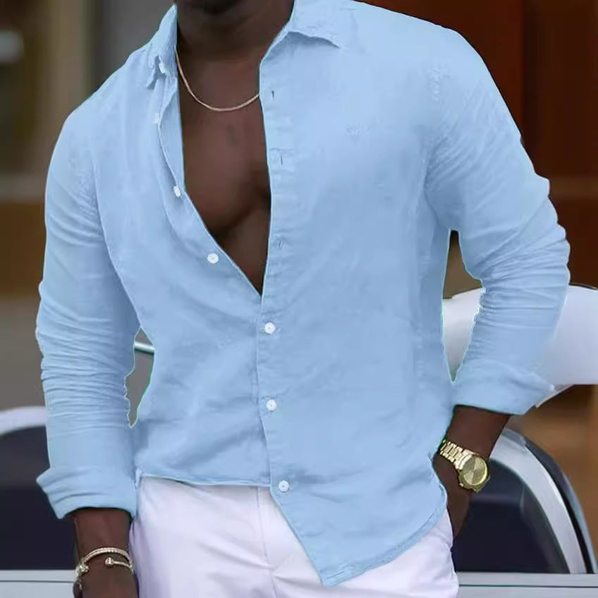 Herren Baumwollhemd mit lässigem Schnitt Aliams