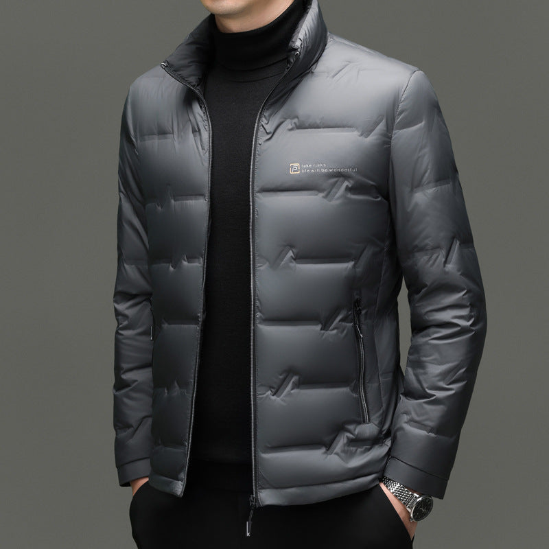 Herren Daunenjacke mit hohem Kragen und leichtem Futter Aliams