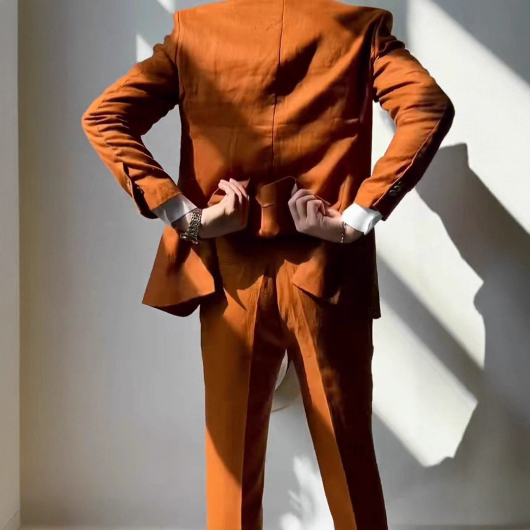 Herren eleganter Anzug mit strukturiertem Gewebe und modernem Schnitt Aliams