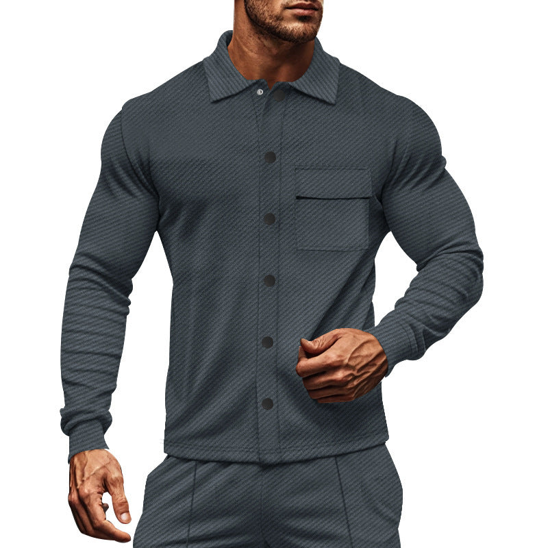 Herren Herrenjacke aus angenehmem Stoff mit modernen Knopfdetails und Brusttasche Aliams