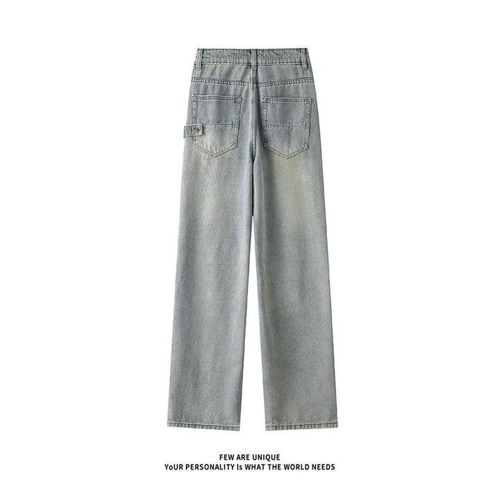 Herren Weitgeschnittene Jeans mit hohem Bund und praktischen Taschen Aliams