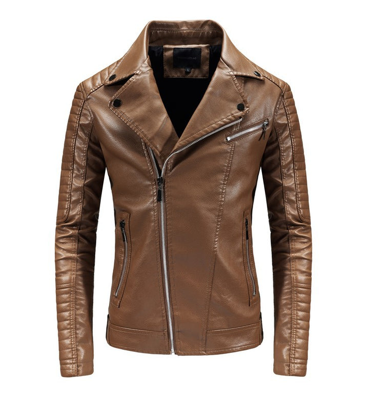 Herren stilvolle Bikerjacke aus Kunstleder Aliams