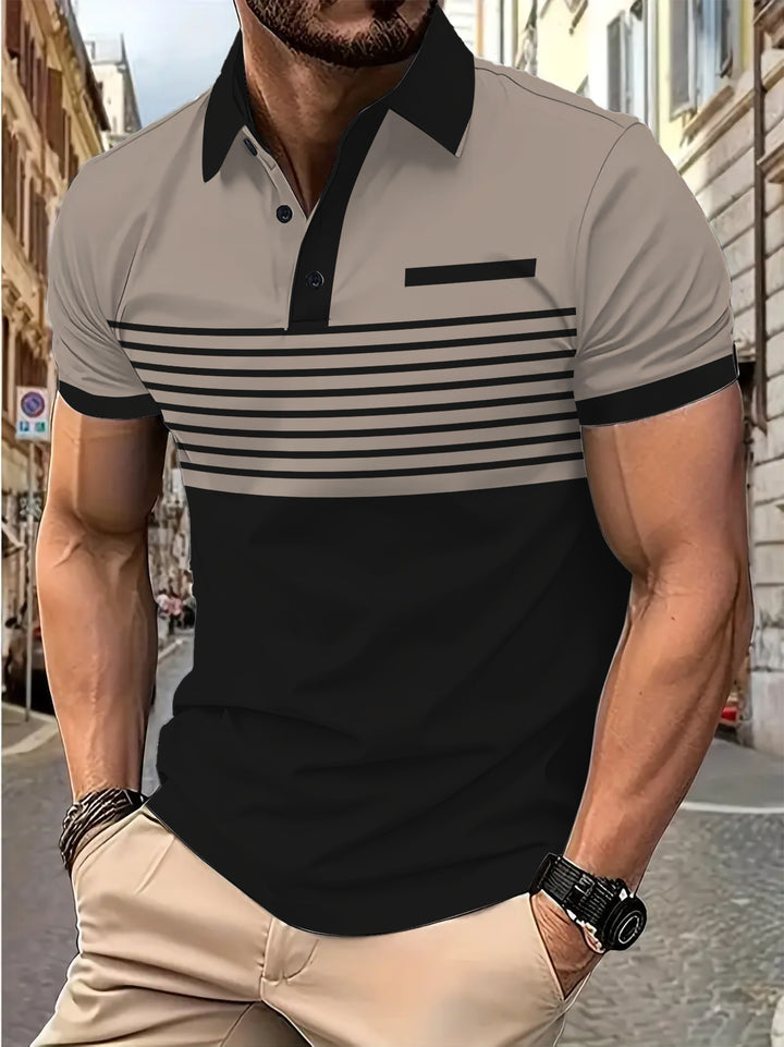 Herren Poloshirt mit modernem Streifendesign und stilvollen Akzenten Aliams
