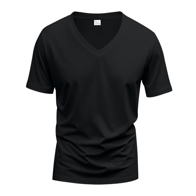 Herren Sportliches Kurzarm-T-Shirt mit V-Ausschnitt und funktionalem Mesh-Gewebe Aliams