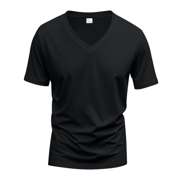 Herren Sportliches Kurzarm-T-Shirt mit V-Ausschnitt und funktionalem Mesh-Gewebe Aliams