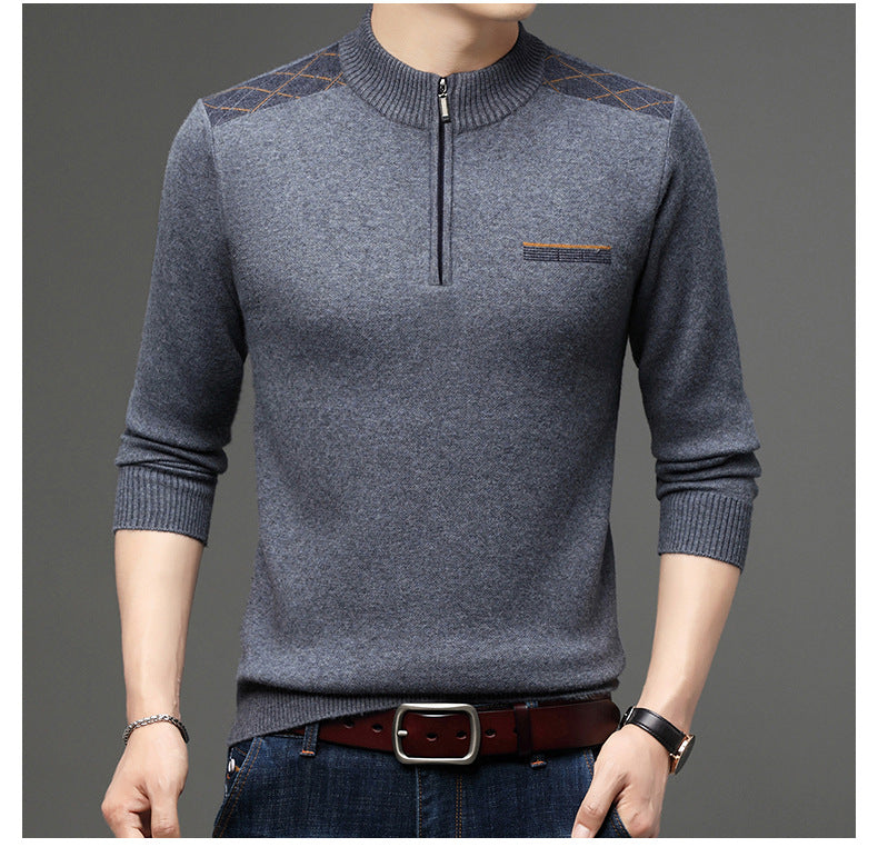 Herren eleganter Halbzip Pullover Aliams