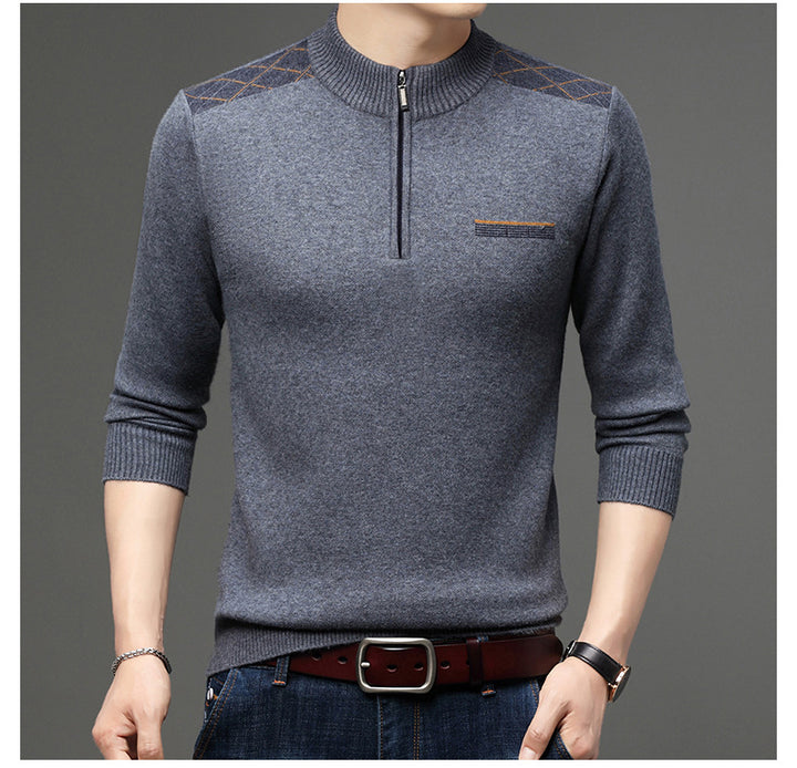 Herren eleganter Halbzip Pullover Aliams