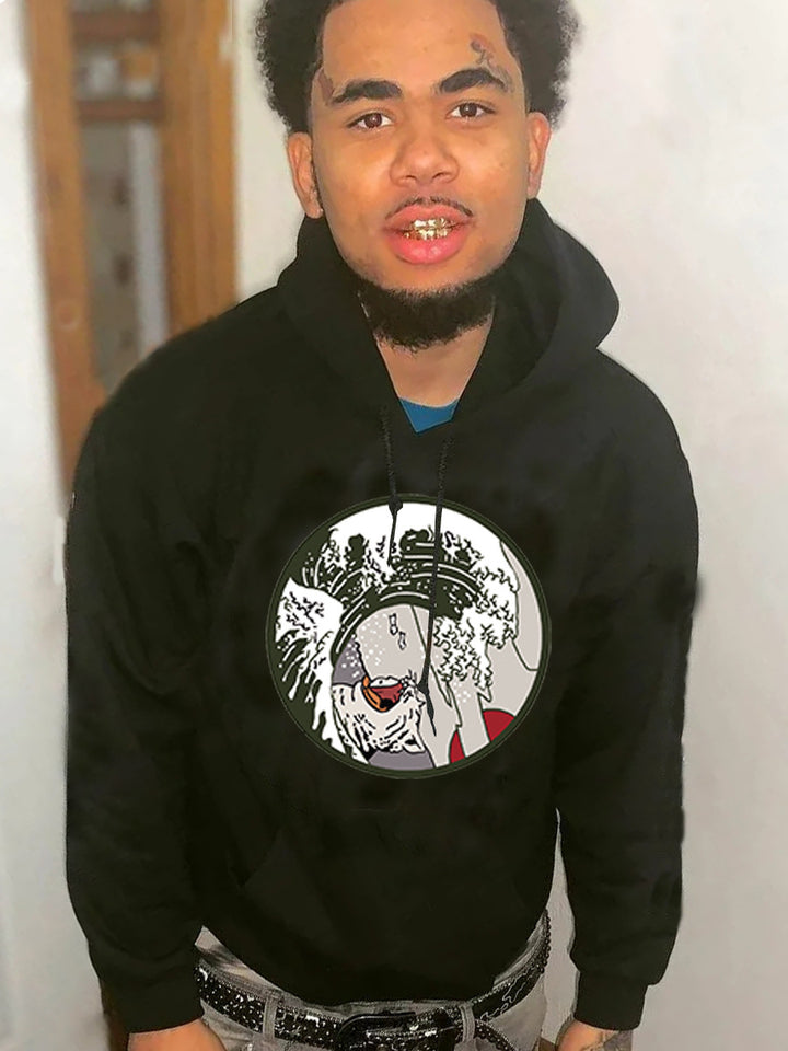 Herren Kapuzenpullover mit kreativer Welle Grafik Aliams