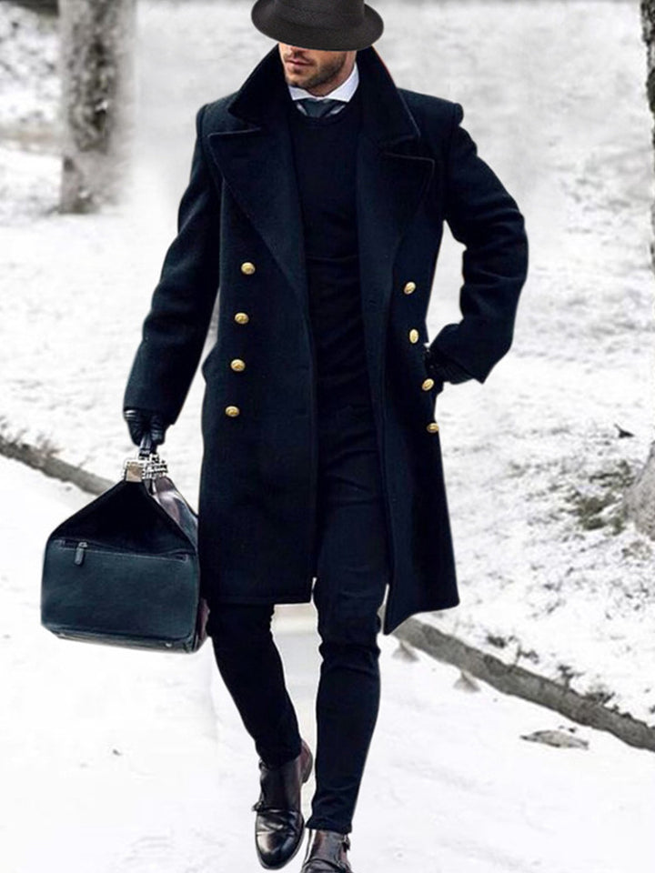 Herren Eleganter Mantel mit goldenen Knöpfen Aliams