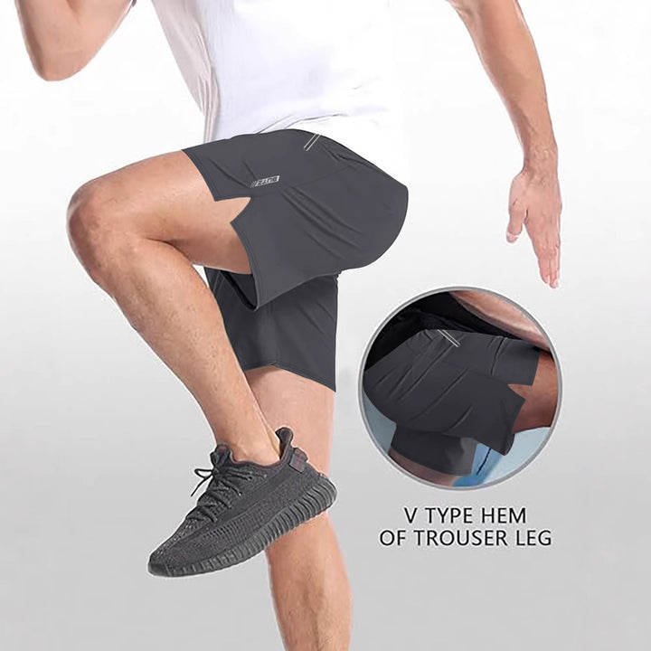 Herren Atmungsaktive Sportshorts mit Seitentaschen und elastischem Bund Aliams