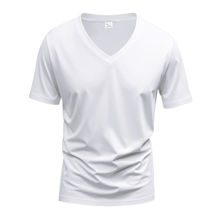 Herren Sportliches Kurzarm-T-Shirt mit V-Ausschnitt und funktionalem Mesh-Gewebe Aliams