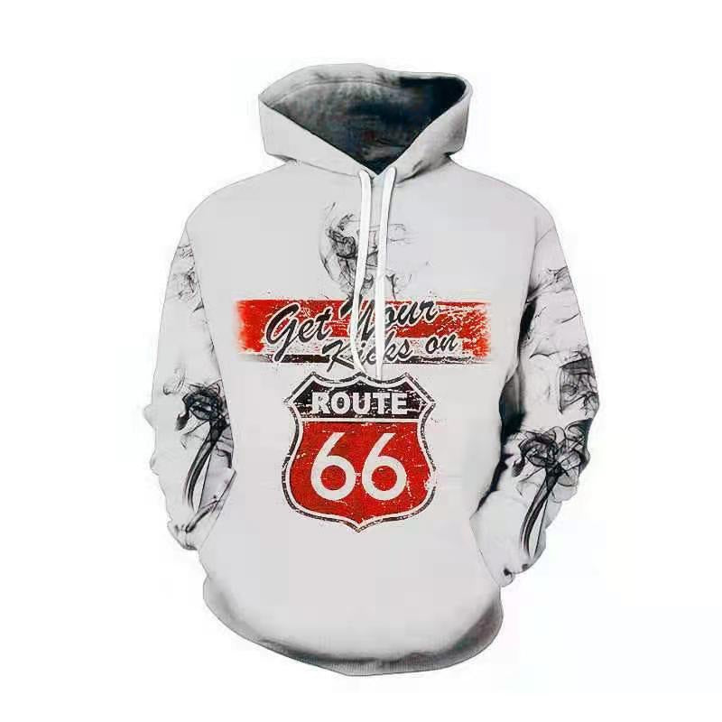 Herren Kapuzenpullover mit kreativem Route 66 Design Aliams