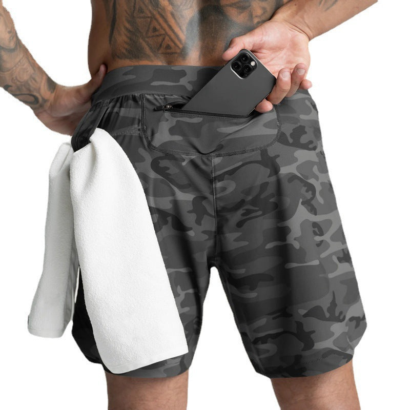 Herren funktionale Sportshorts mit Reißverschlusstaschen Aliams