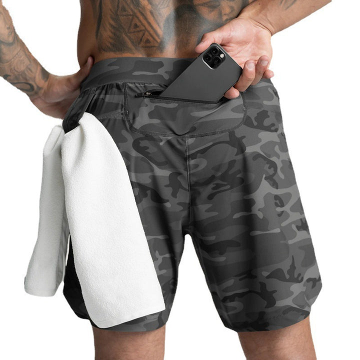 Herren funktionale Sportshorts mit Reißverschlusstaschen Aliams