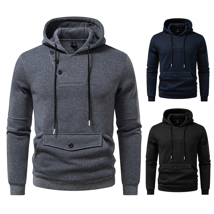 Herren Stylische Kapuzenpullover mit Knopfdetails Aliams