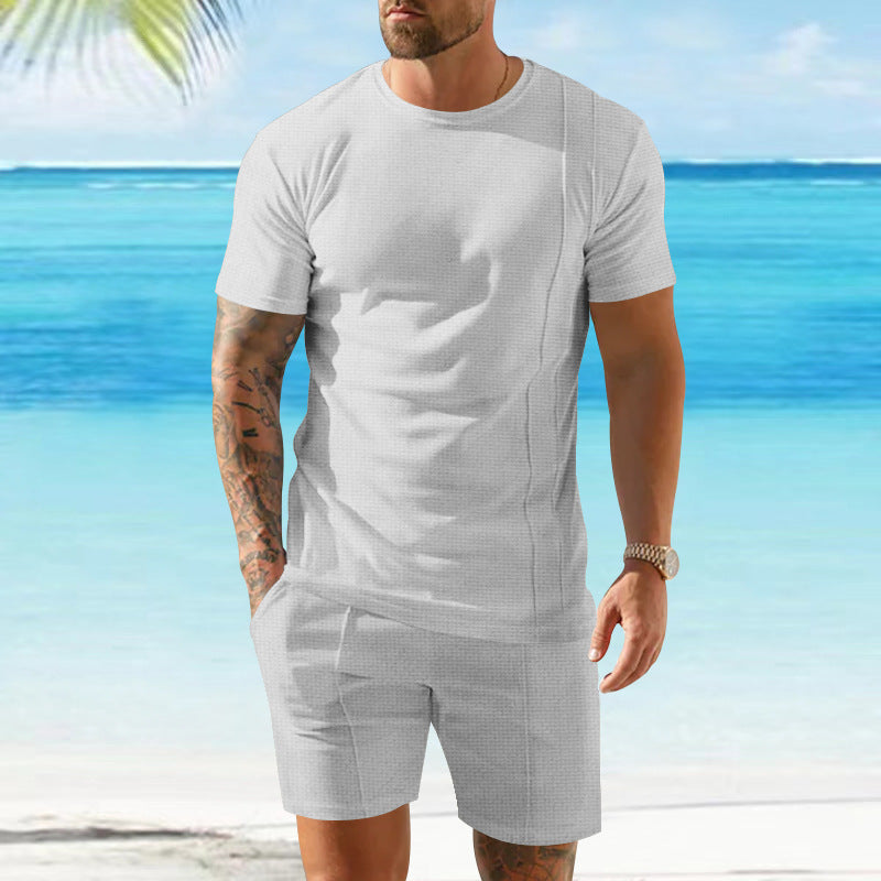 Herren Sportliches Kurzarm-Oberteil und Shorts-Set Aliams