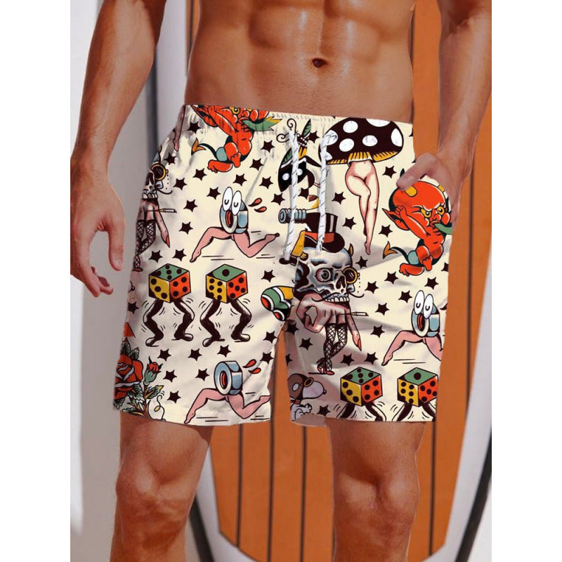 Herren Grafik Psychedelischer Druck Badehose Aliams