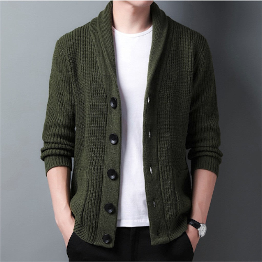 Herren Klassische Strickjacke mit eleganten Knopfdetails und praktischen Taschen Aliams