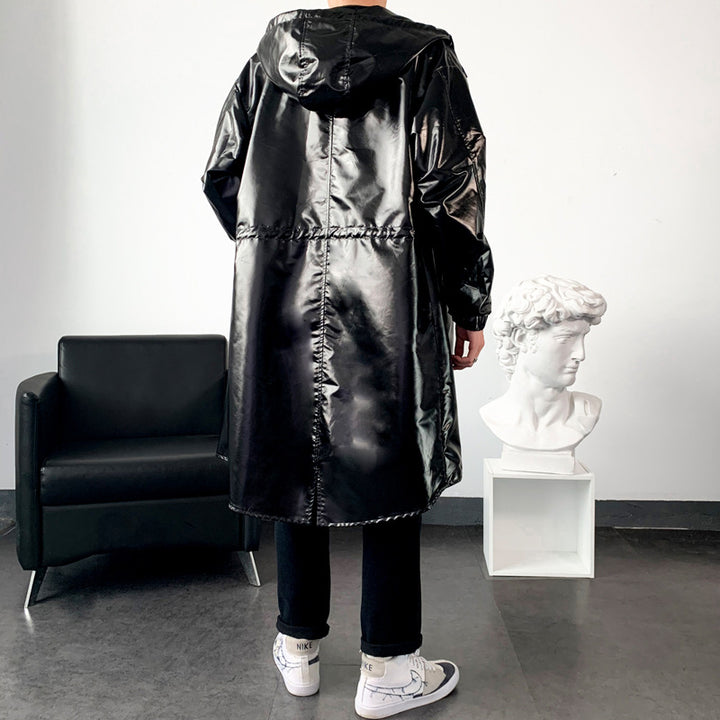 Herren reflektierende Regenjacke mit verstellbarem Kapuzenbereich und praktischen Taschen Aliams