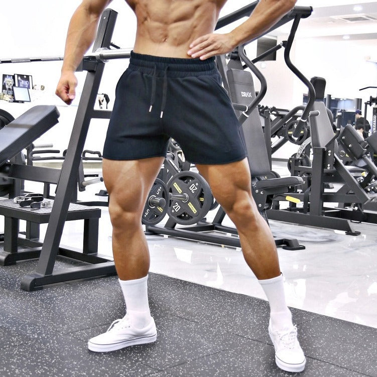 Herren Atmungsaktive Fitness-Shorts mit elastischem Bund und Seitentaschen Aliams