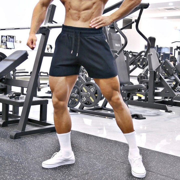 Herren Atmungsaktive Fitness-Shorts mit elastischem Bund und Seitentaschen Aliams