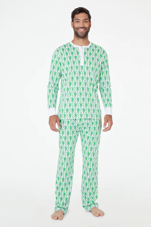 Herren Schlafanzug-Set mit frohem Muster und praktischen Taschen Aliams