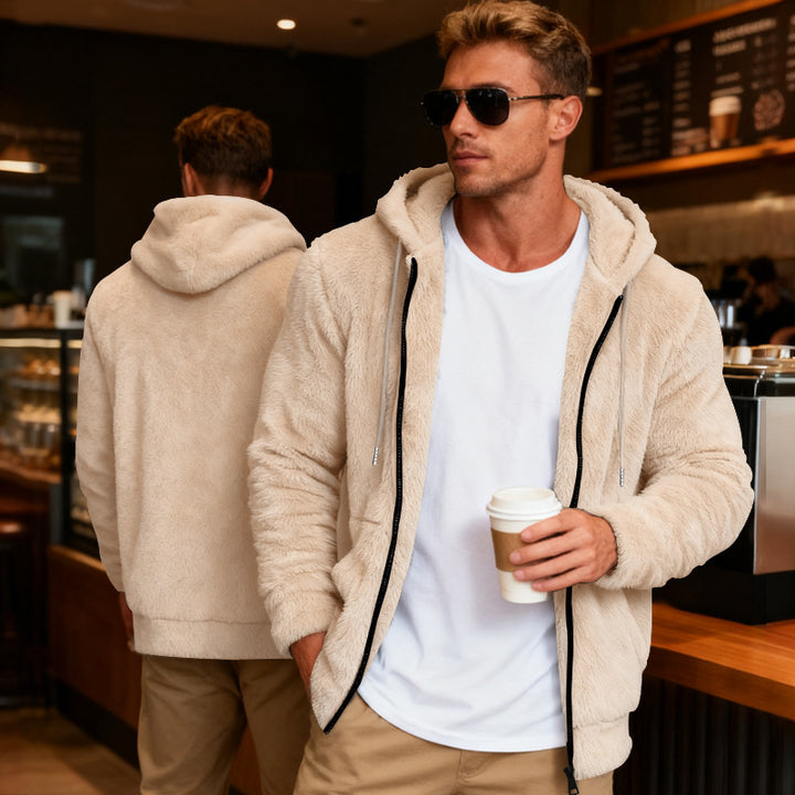 Herren Flauschige Kapuzenjacke Aliams