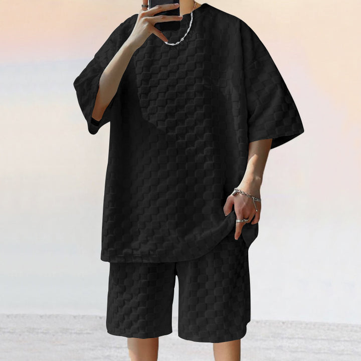 Unisex Sommerliches Freizeit-Set aus strukturierter Baumwolle Aliams