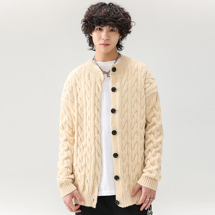 Herren Grobstrick-Cardigan mit praktischen Knöpfen Aliams