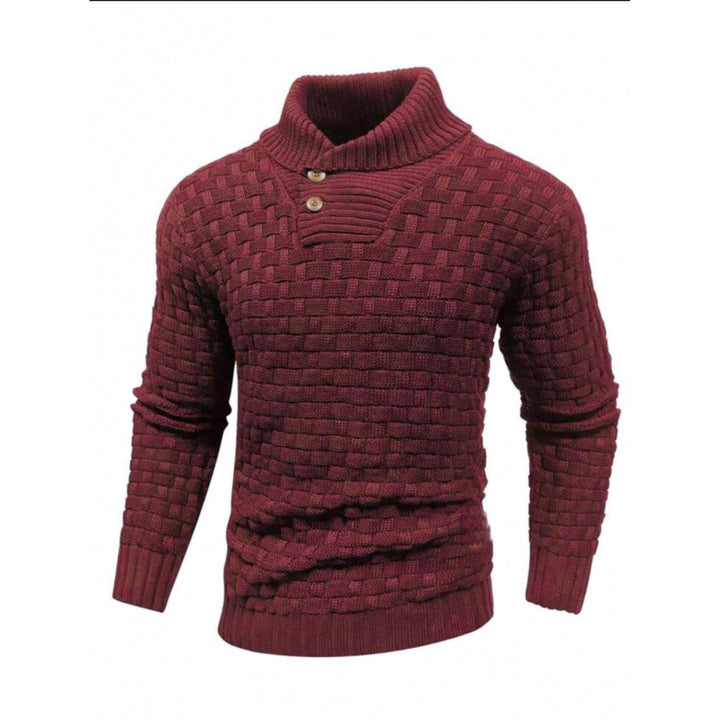 Herren Strickpullover mit Strukturiertem Muster und Modernem Stehkragen Aliams