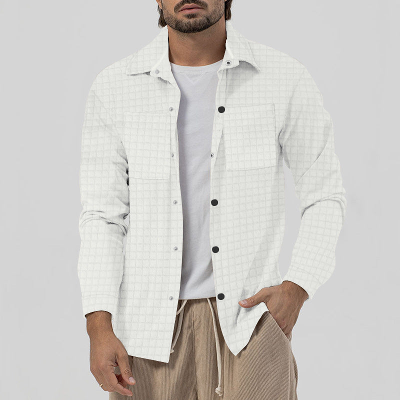 Herren lässiges Karo-Hemd mit zwei Brusttaschen und modernem Schnitt Aliams