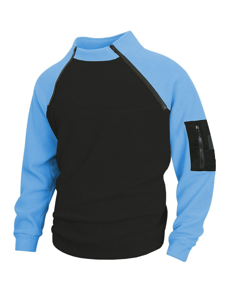Herren Fleece-Pullover mit hochschließendem Kragen und praktischen Reißverschlussdetail Aliams