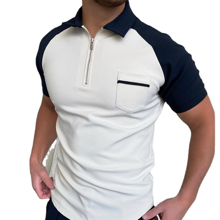 Herren Kurzarm Poloshirt mit funktionalem Reißverschluss und Brusttasche Aliams