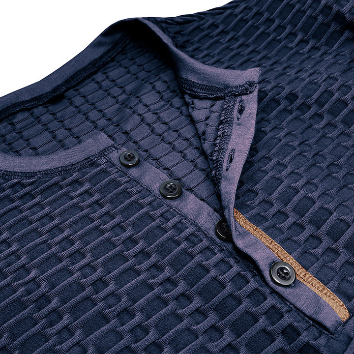 Herren Strukturierter Langarmshirt Aliams