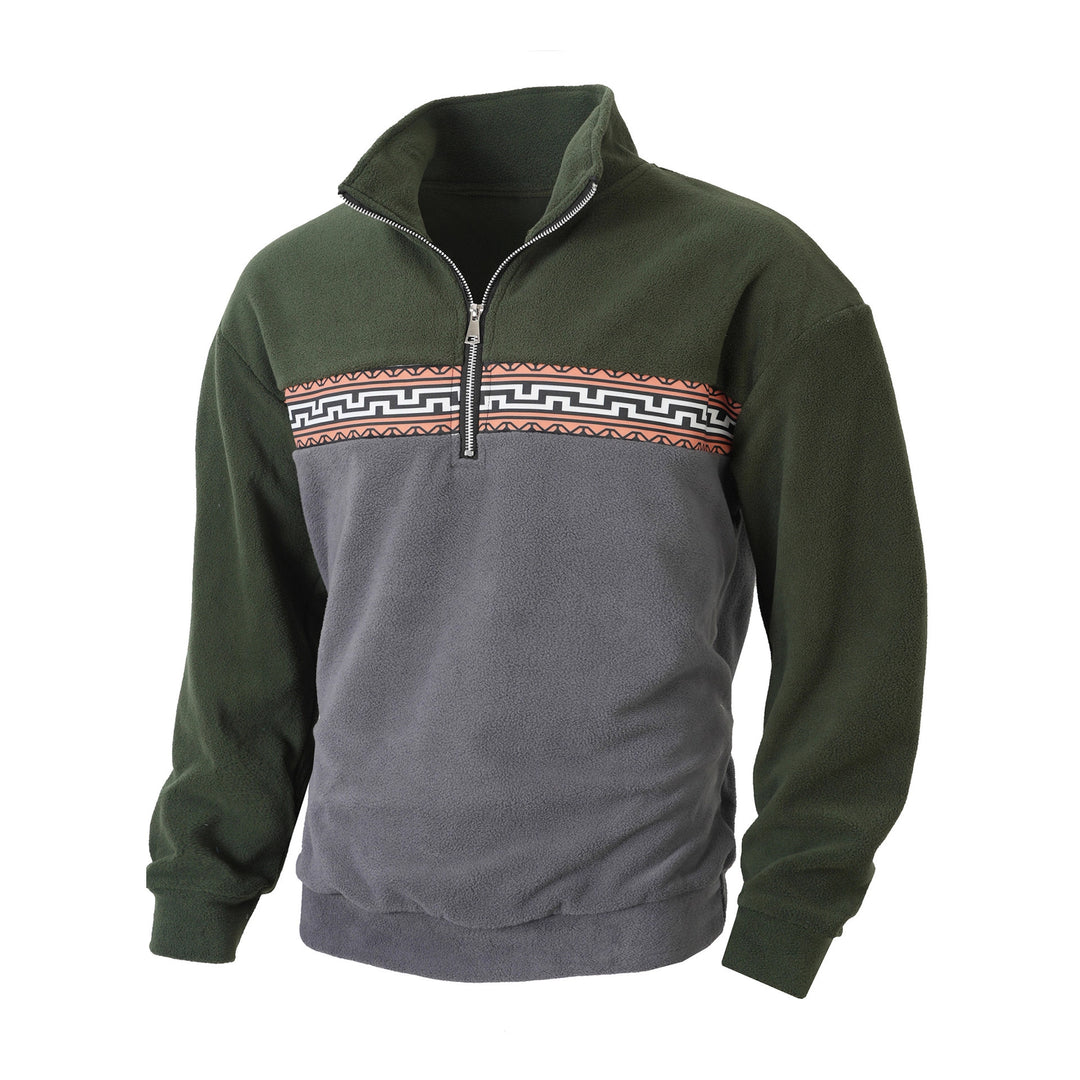 Herren Fleece-Pullover mit modernem Reißverschluss und kreativem Design Aliams