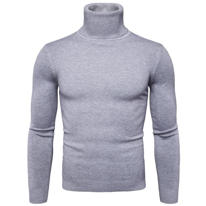 Herren Strickpullover mit hohem Kragen und schmalem Schnitt Aliams